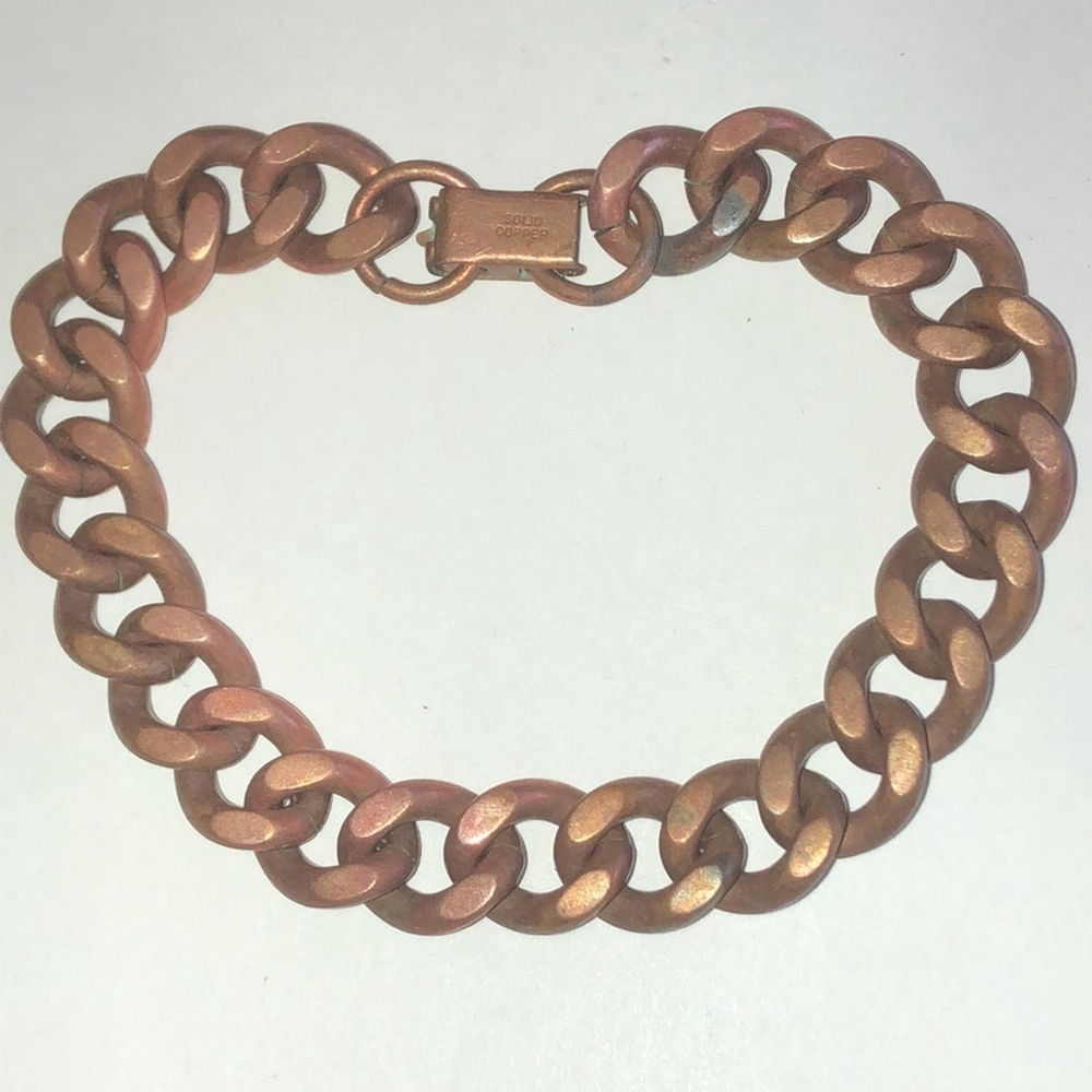 Solid Copper Vintage Copper Boho Chain Bracelet - image 4